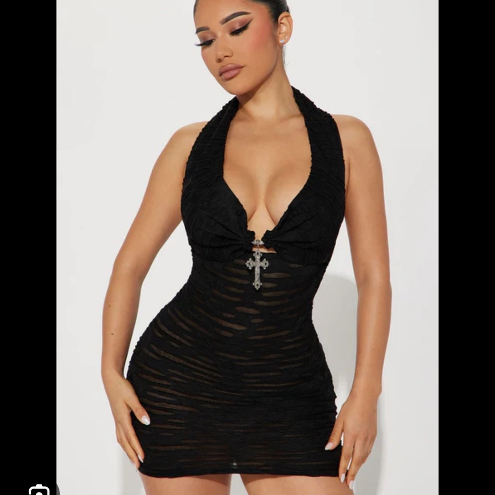 Black Ruched Bodycon Mini Dress